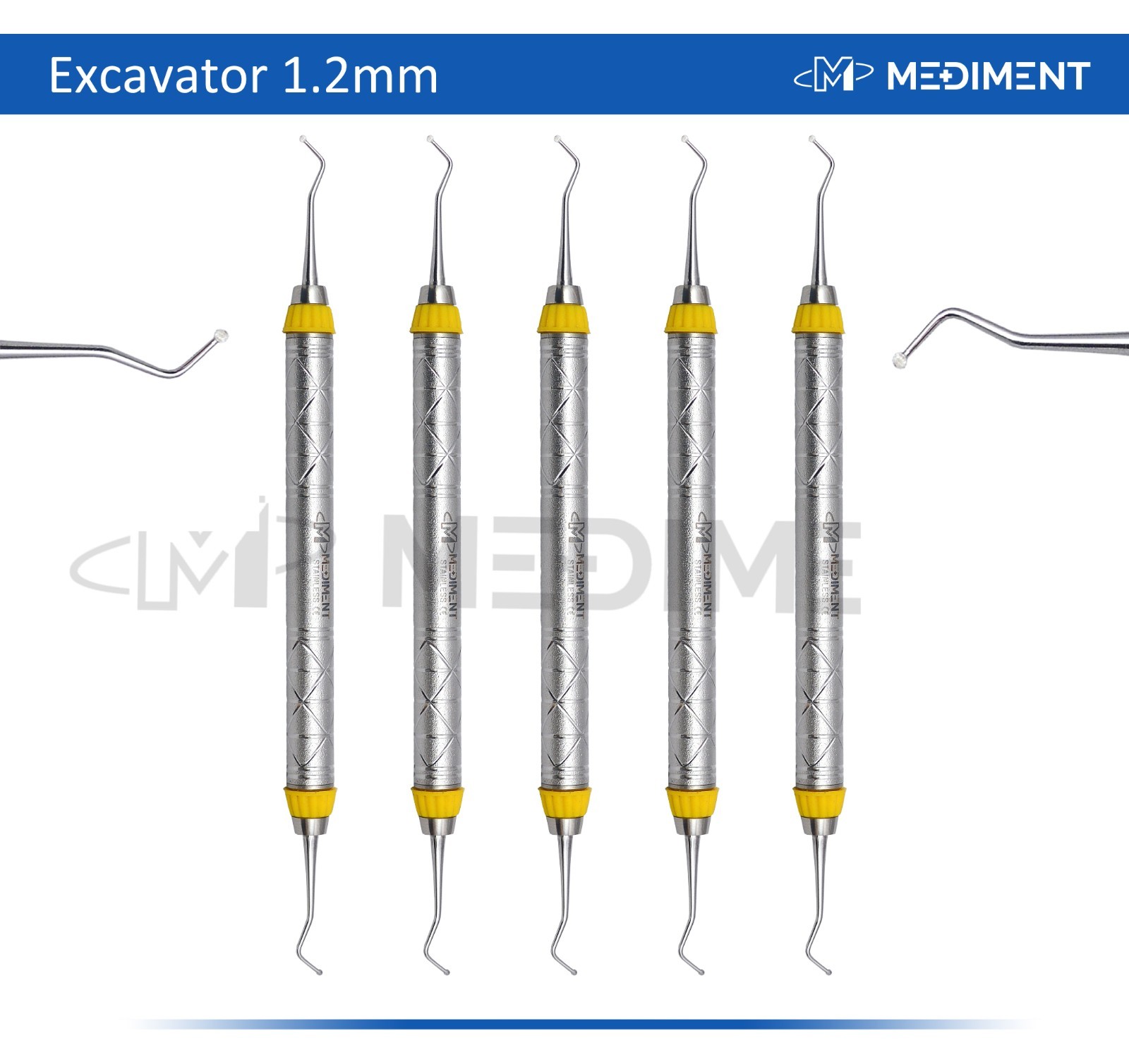 5 PCS DENTAL EXCAVATOR RESTORATIVE INSTRUMENTS SPOON EXCAVATORS 1.2MM
