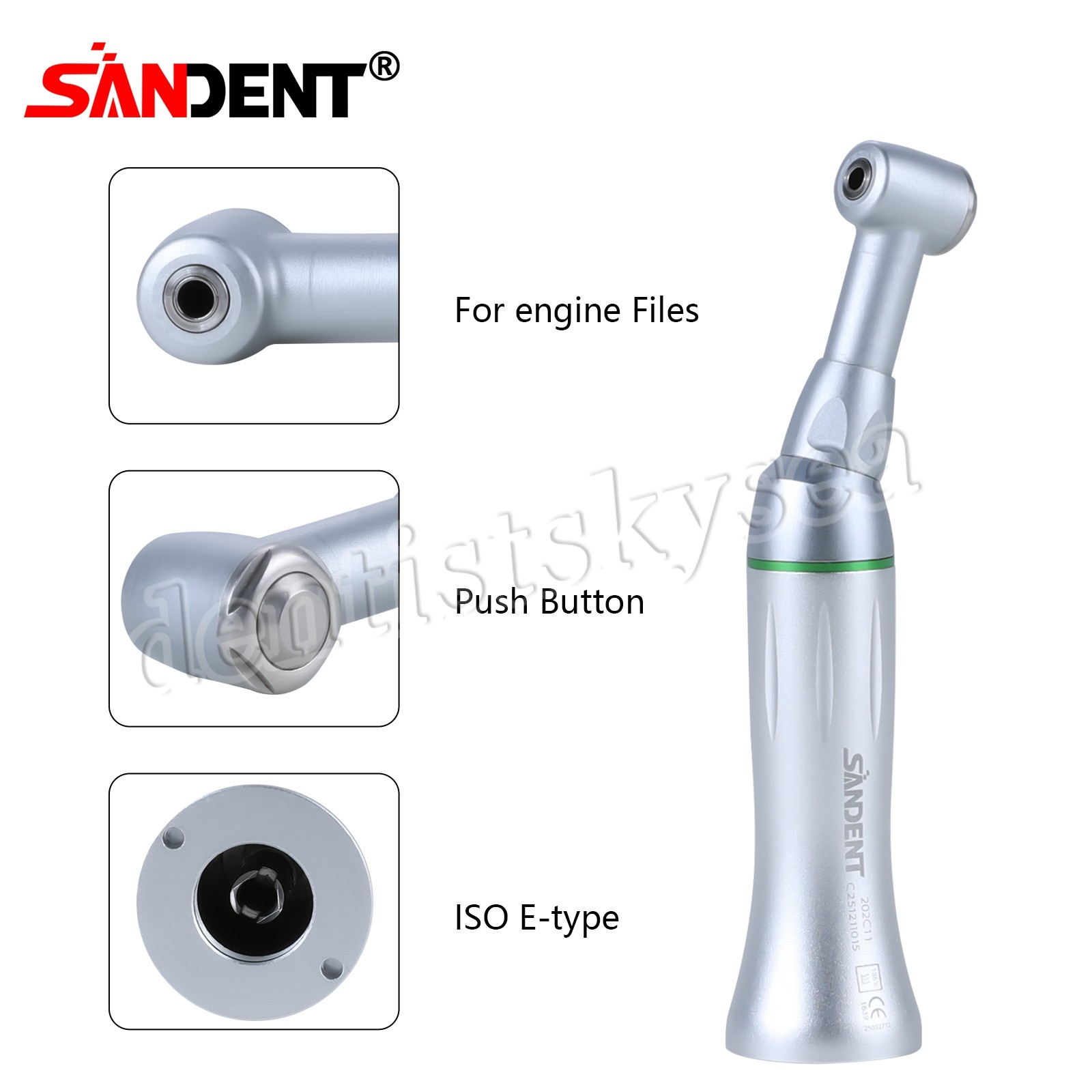 1-10 Dental 16:1 Reduction Endo Contra Angle Handpiece Push Button fit