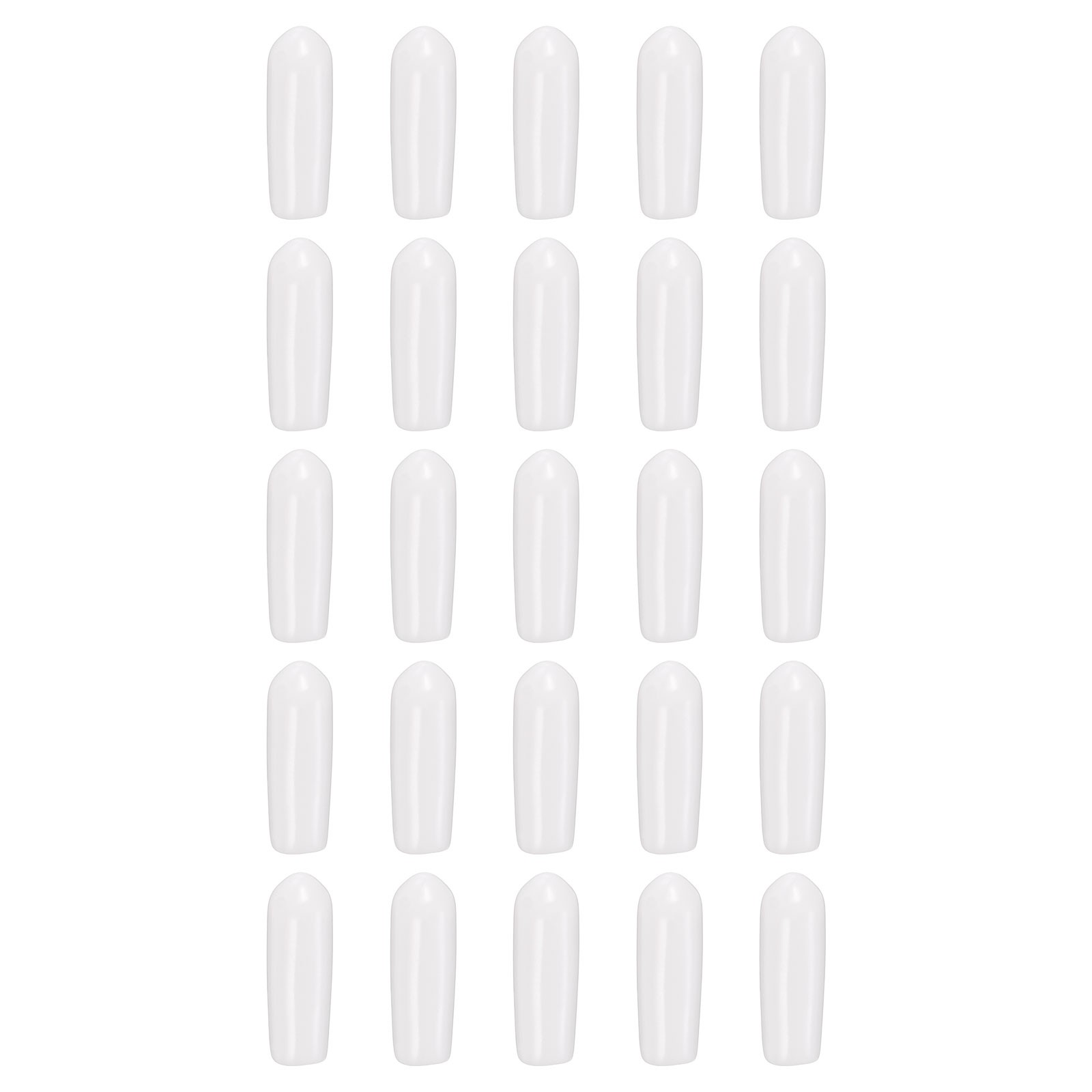 100pcs Round Rubber End Caps 4mm ID Bolt Covers Vinyl Screw Protectors White