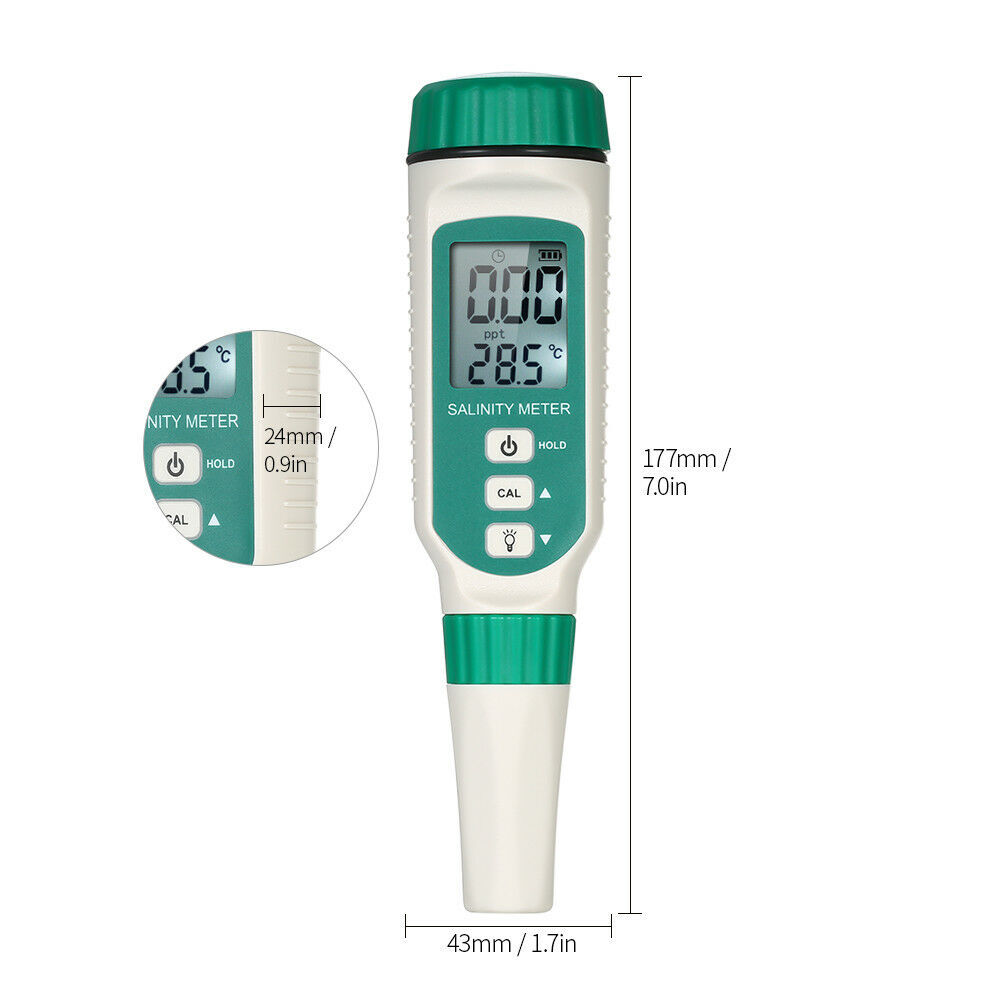 LCD Digital Salinity Meter Salinity Refractometer Tester for Aquarium Water W8U4