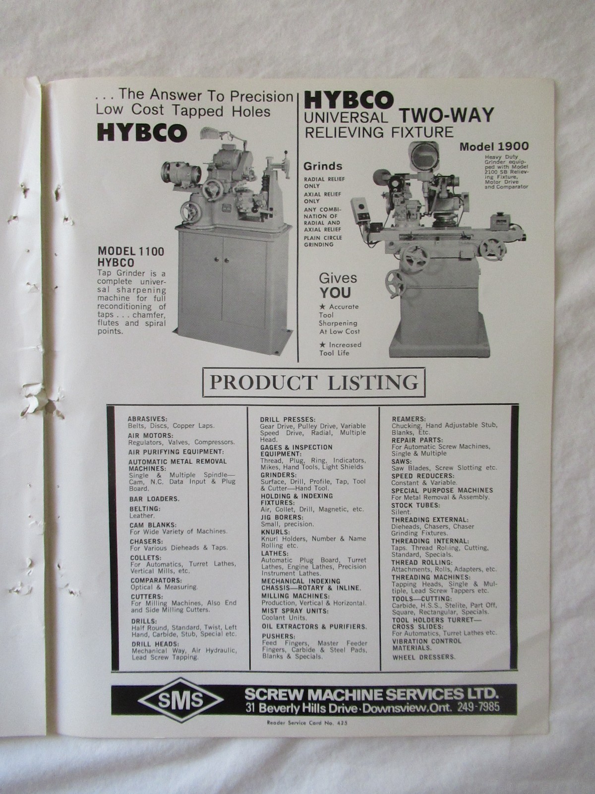 Industrial Machine Tools and Equipment Brochure Lathes Chucks Detroit Tap Tool