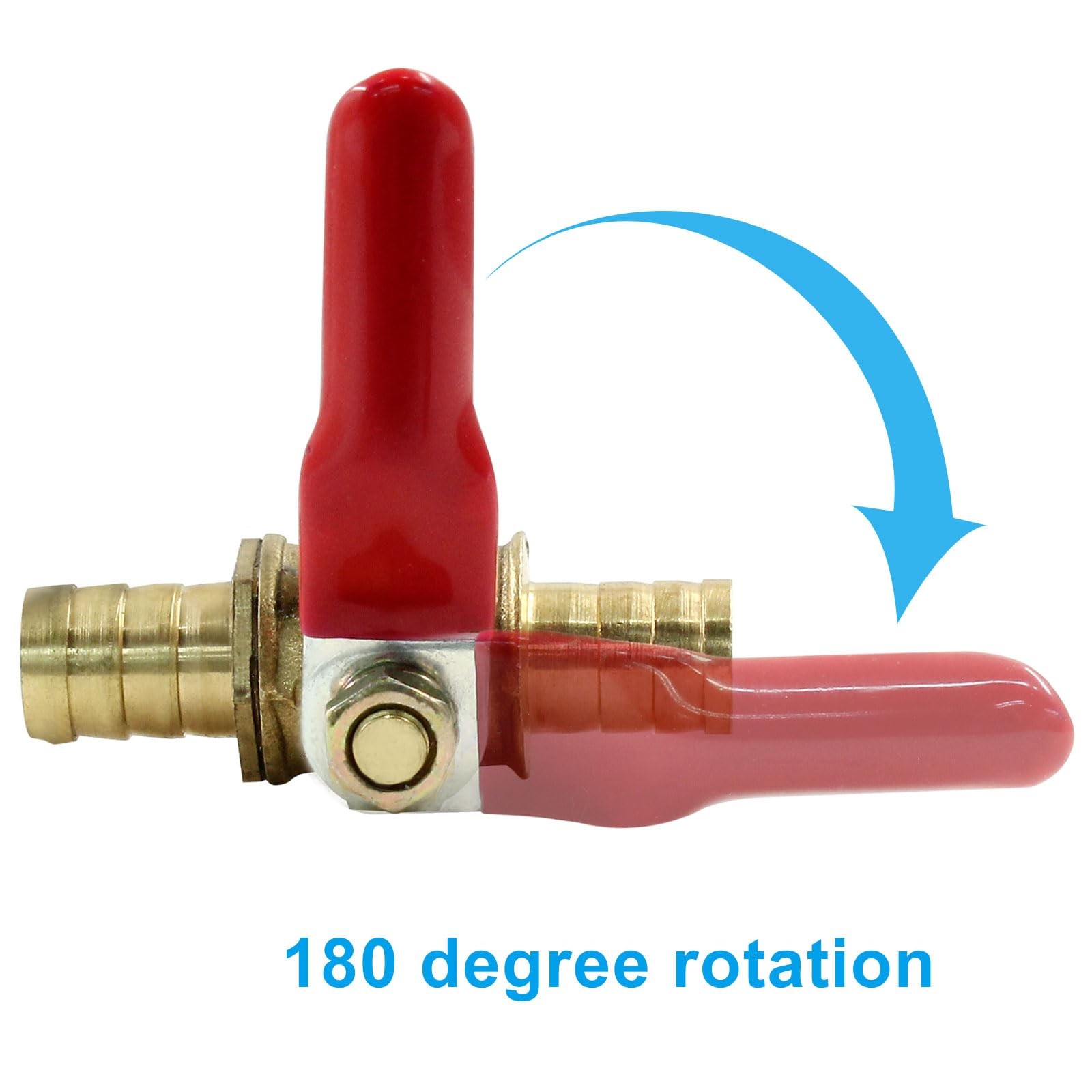 4 Pcs 3/8 Inch Hose Barb Ball Valve, Mini Brass Shut Off, Pipe Tubing Fitting ..