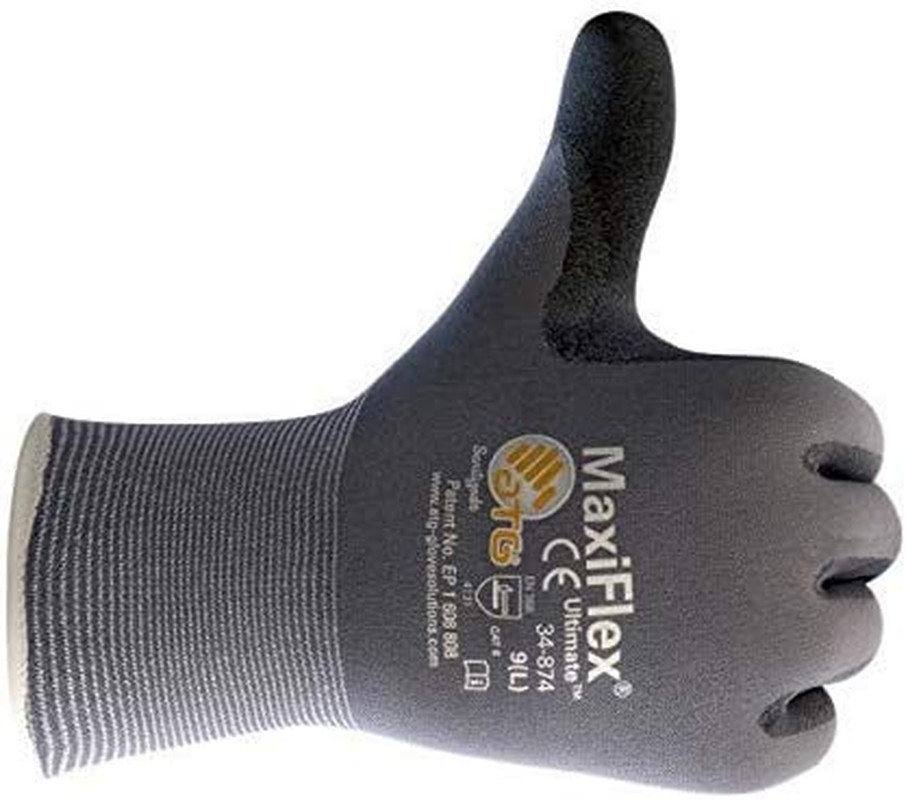 34-874 Gloves Nitrile Micro-Foam Grip Palm & Fingers – Excellent Grip and Abrasi