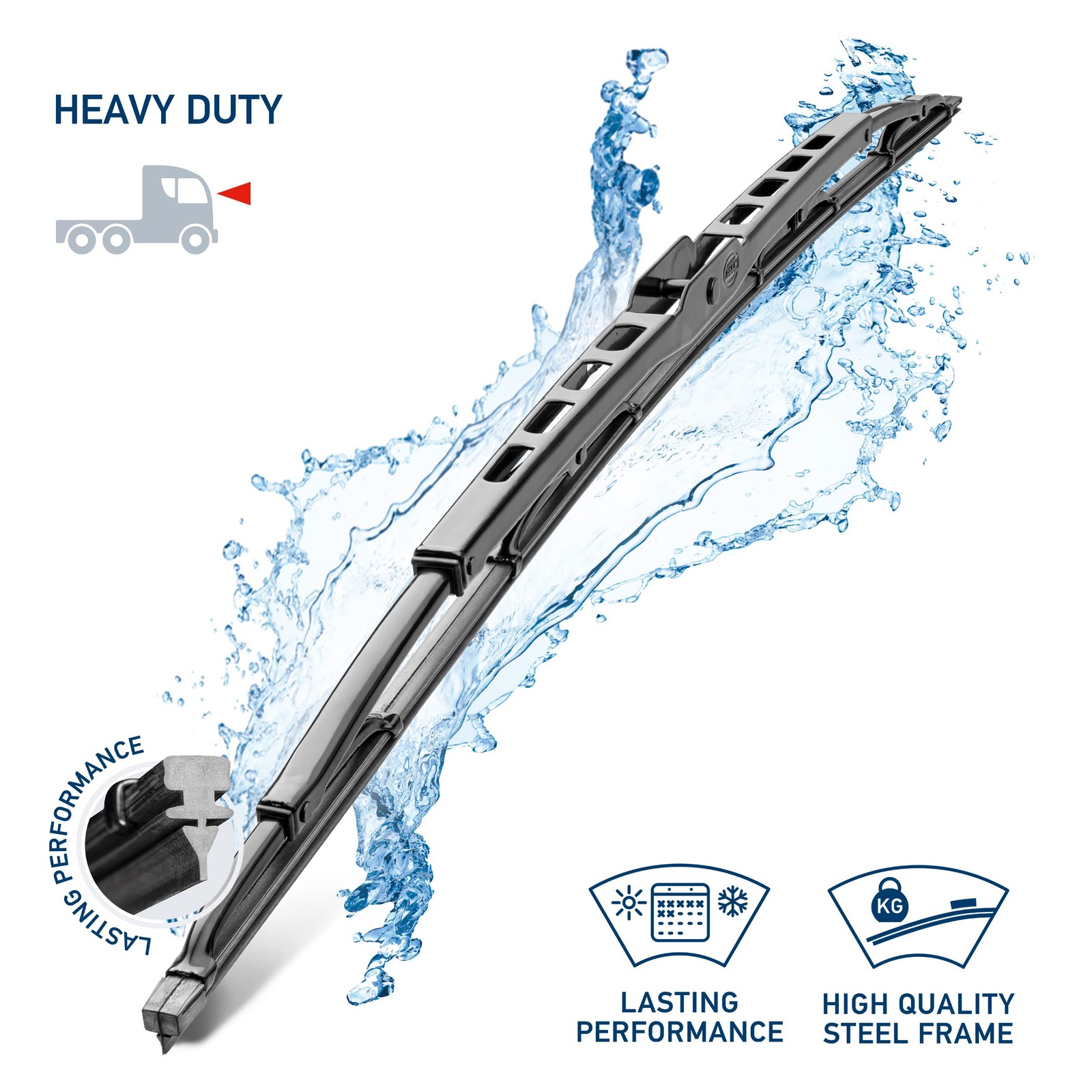 HELLA OE Quality 26″ All Seasons Graphite Coated Heavy Duty Rubber Wiper Blade