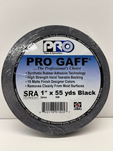 Pro Tapes Pro Gaffer Tape Black 1″ x 55 yds.