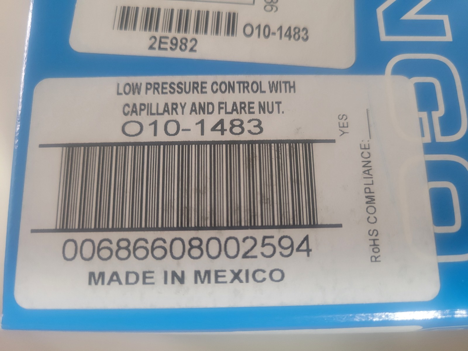 Ranco Low Pressure Refrigeration Control for 010-1483 PSI(10in-100) Dif-10in-40