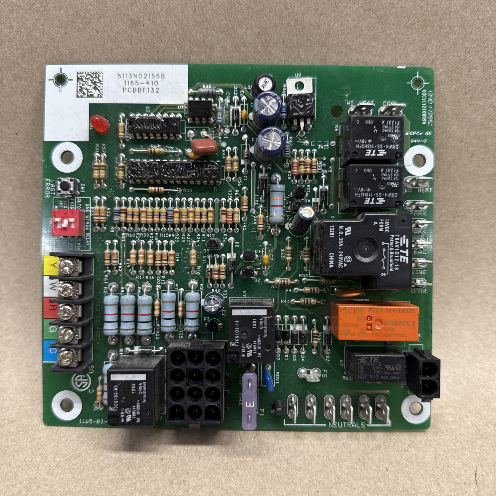 Goodman PCBBF132 OEM Furnace Control Circuit Board 1165-410 B4