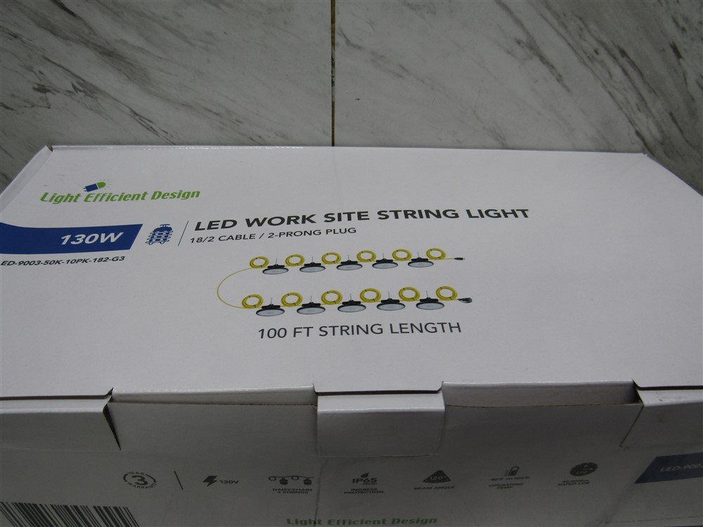 NEW IN BOX Light Efficient Design LED String Light 130W – 5000K – 16,000 Lumens!