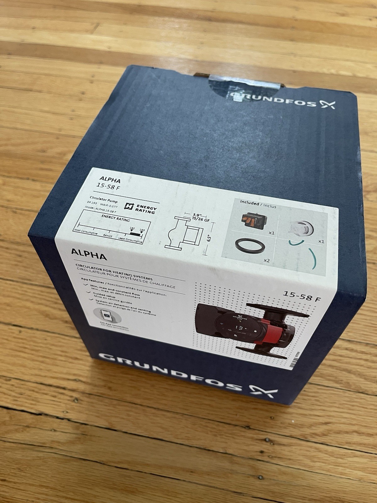 Grundfos ALPHA 15-58 F Circulator Pump 115V 13W Cast Iron 3/4 in