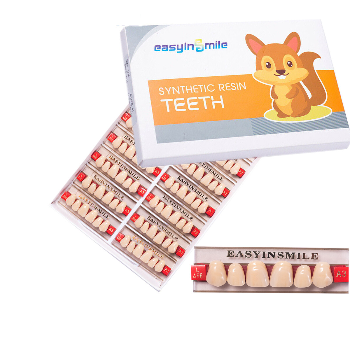 Dental Acrylic Resin Denture False Teeth Anterior DIY Lab A1/A2/A3 U/LFull size