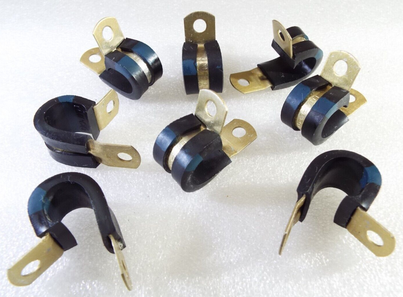 QTY8 LOOP 7/16″ CUSHIONED CABLE WIRE CLAMP NEOPRENE ALUMINUM UMPCO MS21919-WDG7