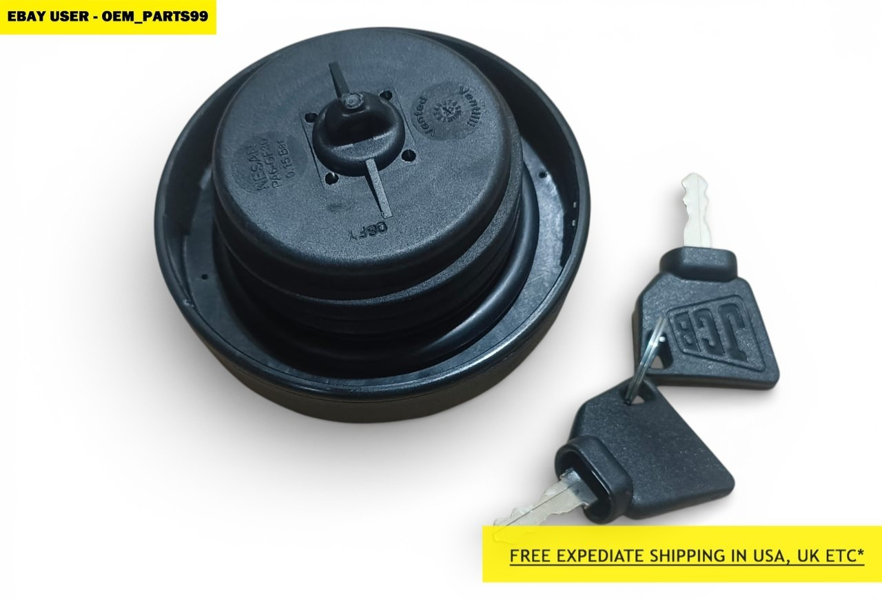 Genuine JCB Diesel Filler Cap W. 2 Keys (Part# 332/F4780 331/11403 701/45501)