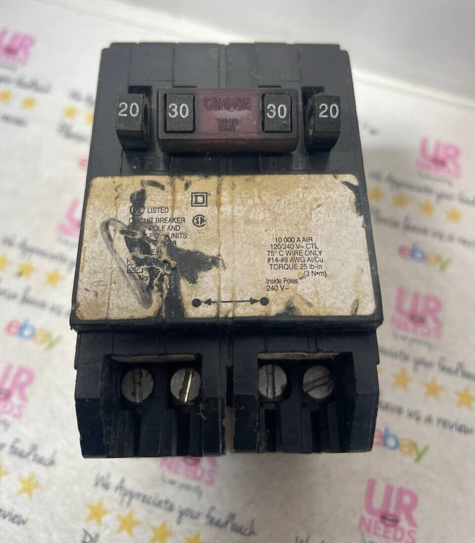 HOMT2020230 Homeline Quad Two 1 Pole 20 Amp One 2P 30 Amp Plug In Tandem Breaker