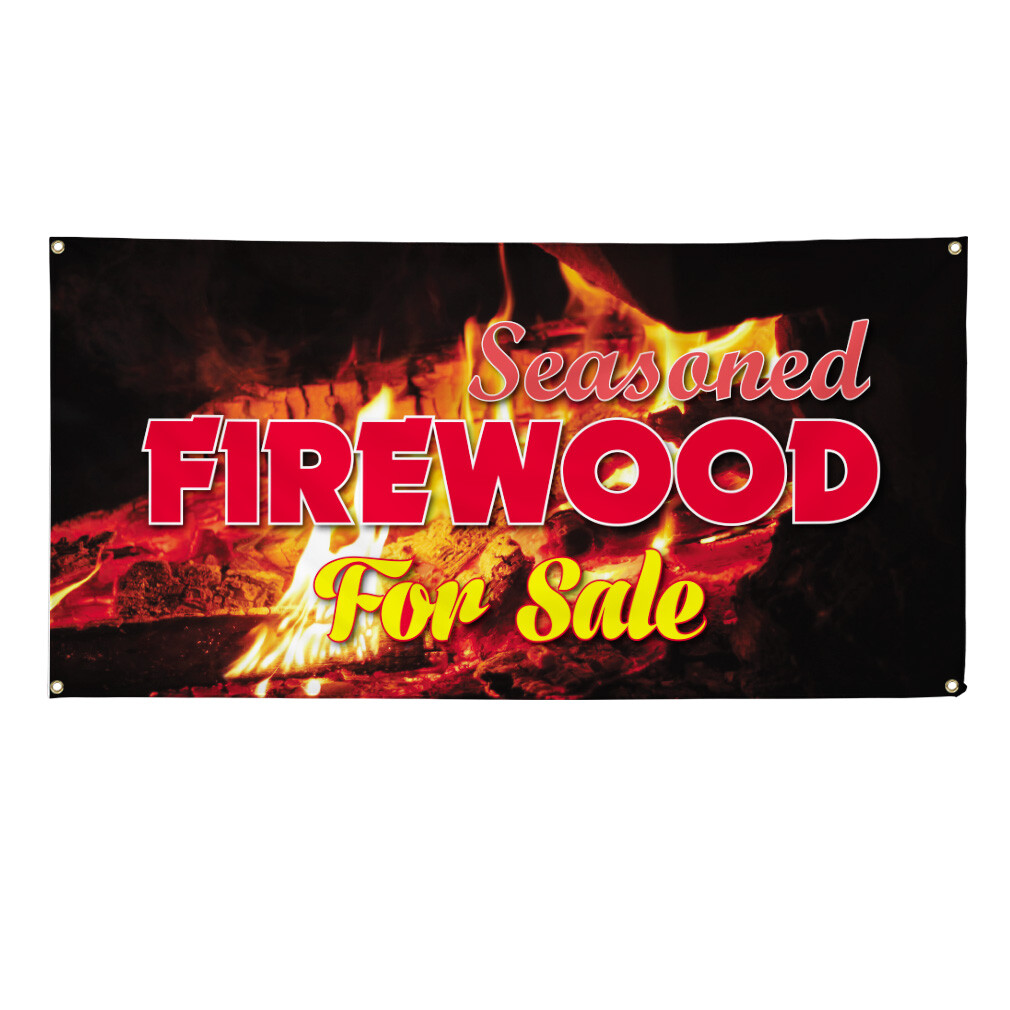 Vinyl Banner Multiple Sizes Seasoned Firewood for Sale B Business Outdoor