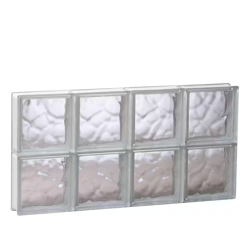 31 In. X 15.5 In. X 3.125 In. Frameless Wave Pattern Non-Vented Glass Block Wind