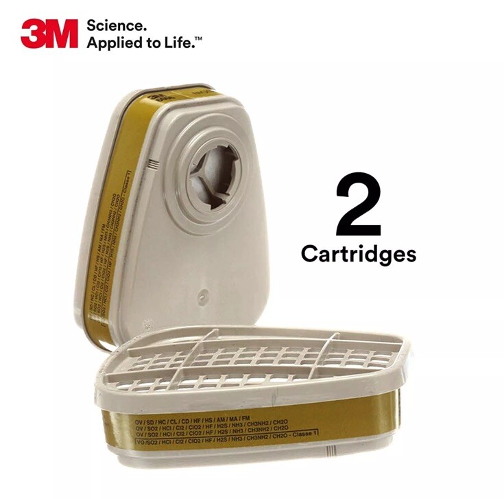 3M 6006 Multi Gas/Vapor Replacement Cartridge, 2 Cartridges – FREE SHIPPING 2029