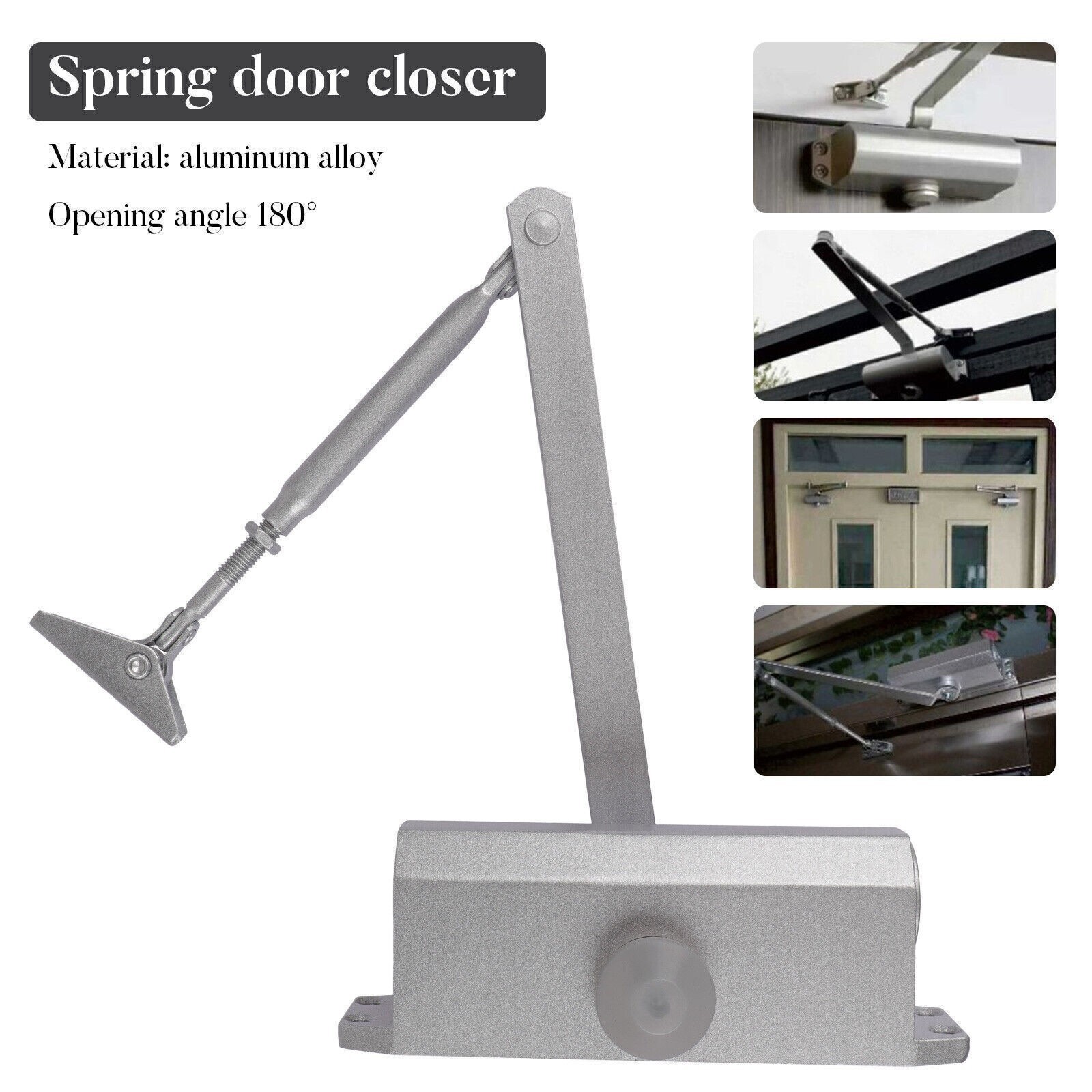 187lbs Commercial Door Closer Heavy Duty Residential Hydraulic Auto Silver US