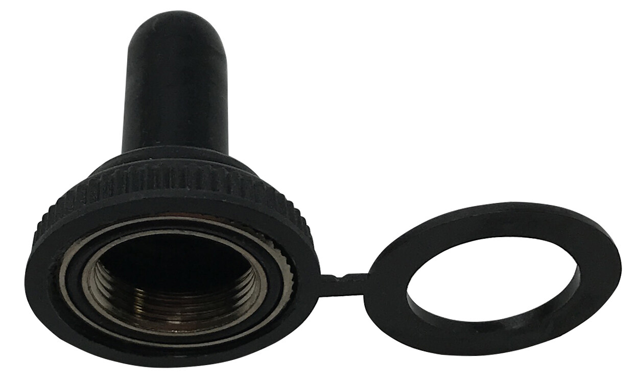 10 Pack Black Rubber Threaded Splash Proof/Dust Resistant Toggle Switch Cover UK