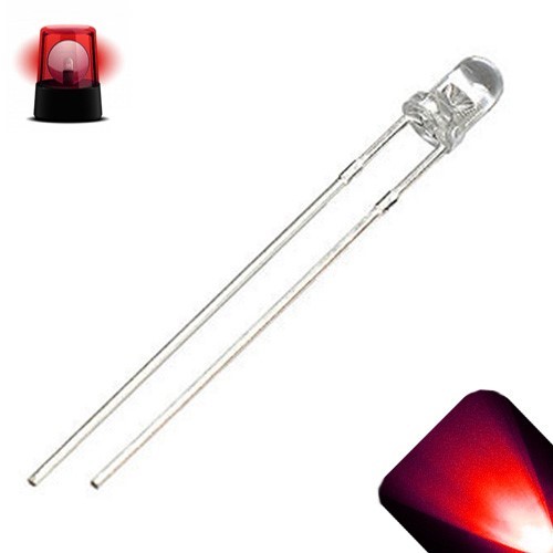 10 x LED 3mm Red Slow Flashing Blinking Strobe Ultra Bright LEDs 1Hz Plane RC