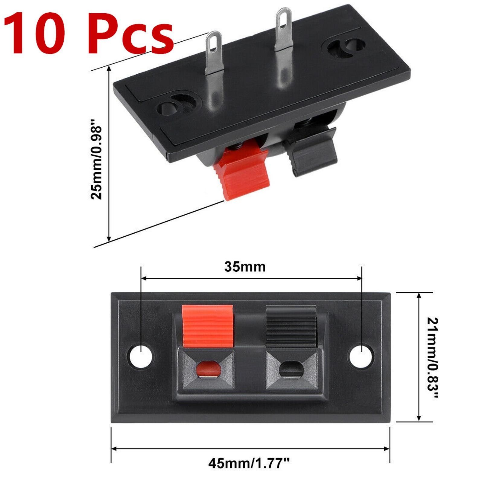 10 Pcs 2 Way Push Release Connector Plate Stereo Speaker Terminal Strip Block D
