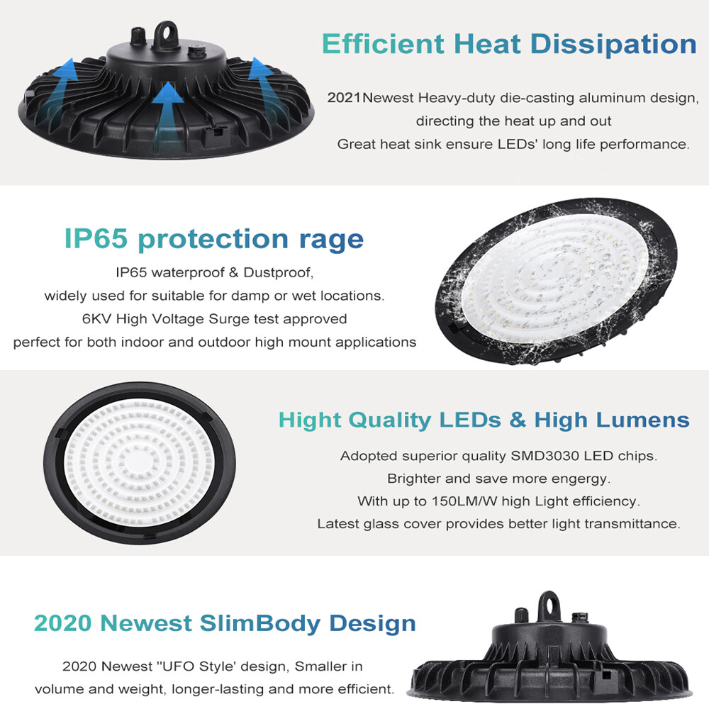 UFO LED HighBay Light 6000K 300W Warehouse Industrial High bay UFO Stadium Light