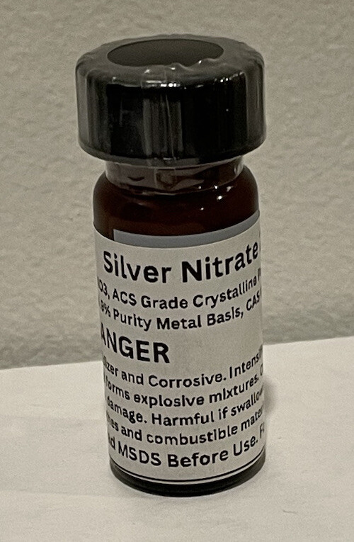 Pure Silver Nitrate Crystal 99.9+% ACS Grade 5 Grams