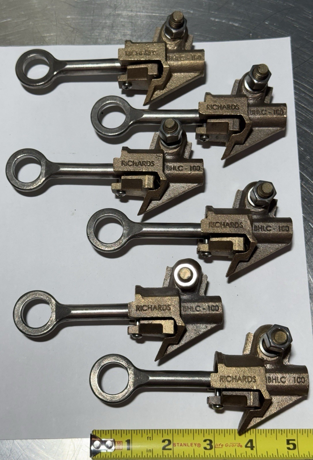 (6) x Richards BHLC-100 Bronze Hot Line Tap Clamp #8 AWG – 2/0 AWG Range