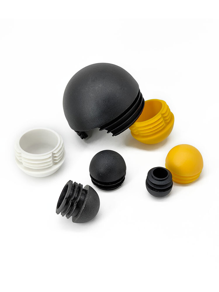 Domed Round Plastic Tube End Caps Insert Bungs Blanking Plugs Stoppers 13mm-76mm