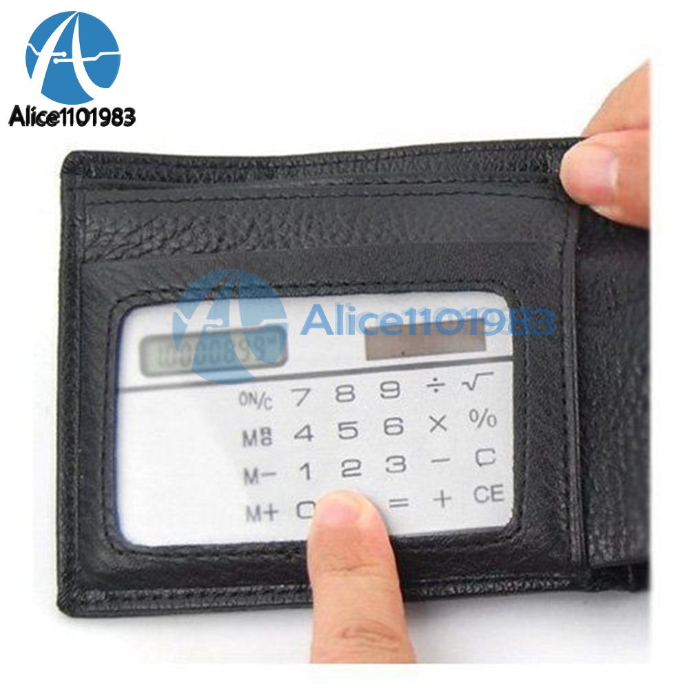 2PCS 8-Digits Ultra Thin Mini Slim Credit Card Solar Power Pocket Calculator