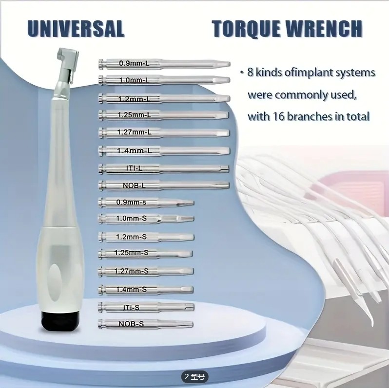 1BOX Dental Torque Driver Torque Wrench Handpiece Universal Dental 16 Drivers