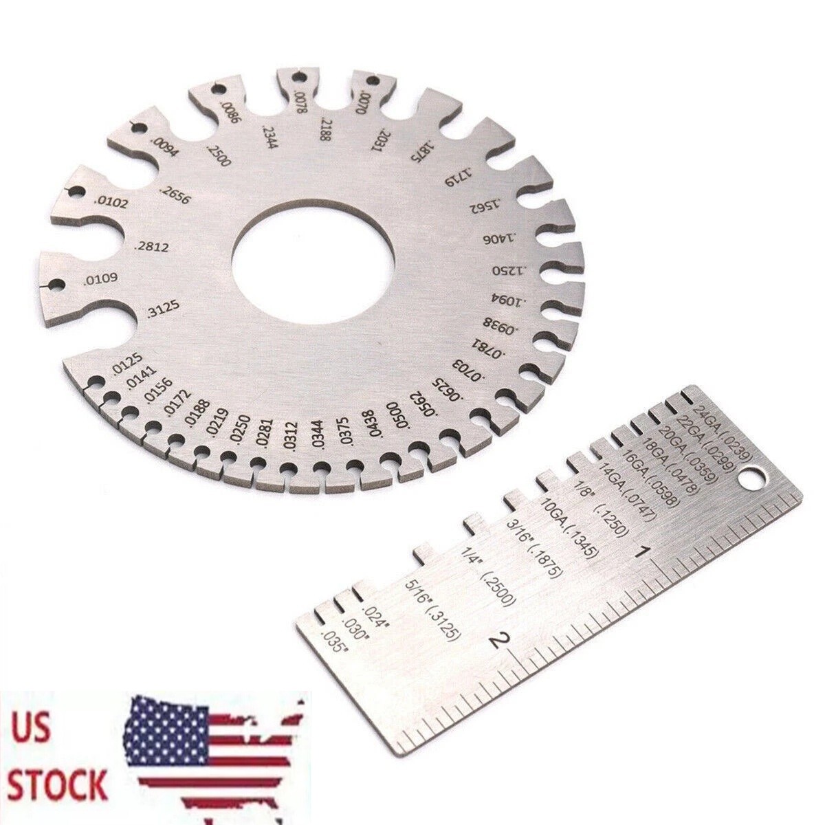 2Pcs Metal Gauge Thickness Tool, Wire Gauges Size for Welding, Highly Accurate