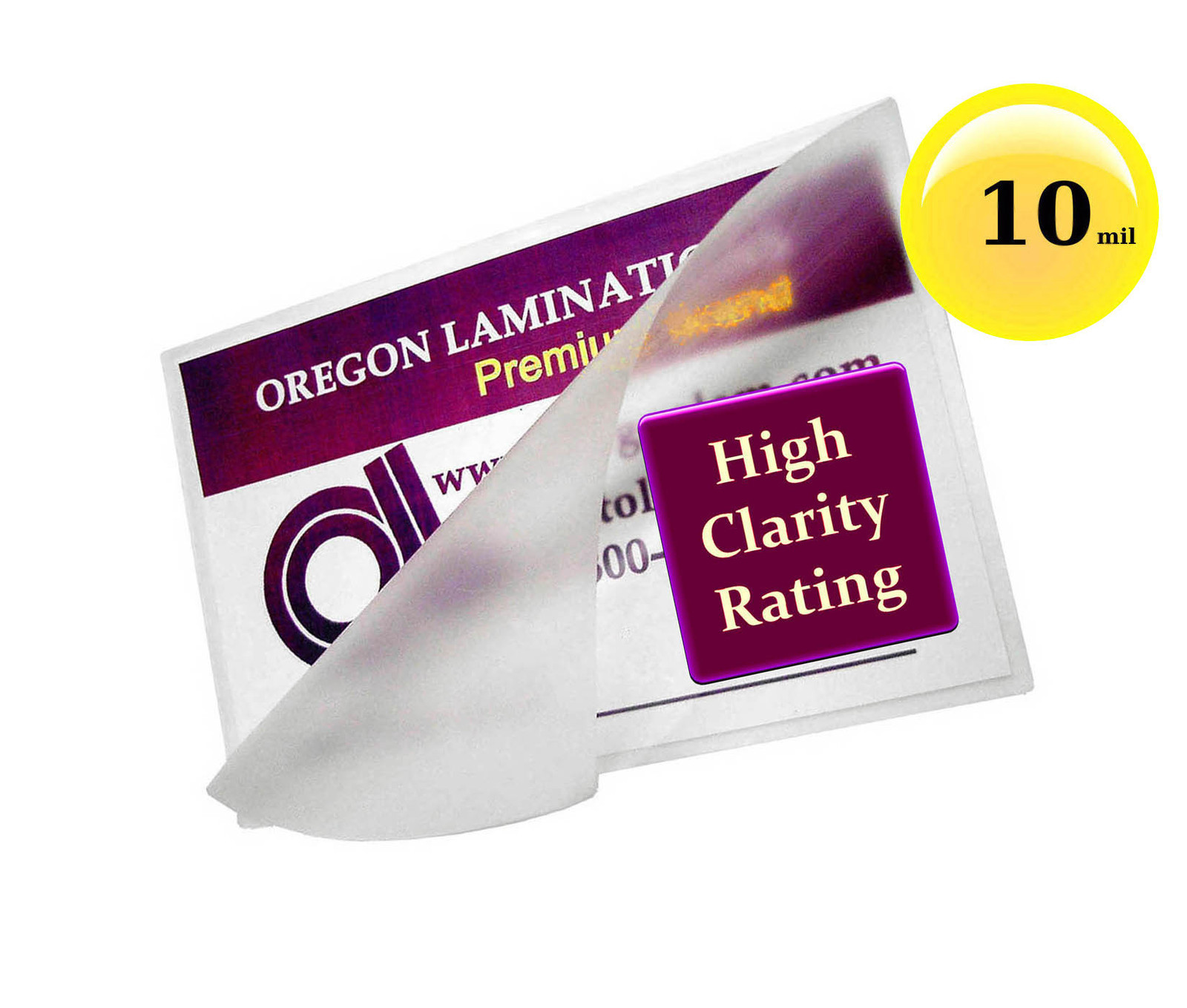 10 Mil School ID Cards Hot Laminating Pouches 2-1/2 x 3-5/8 (100/pack) Clear