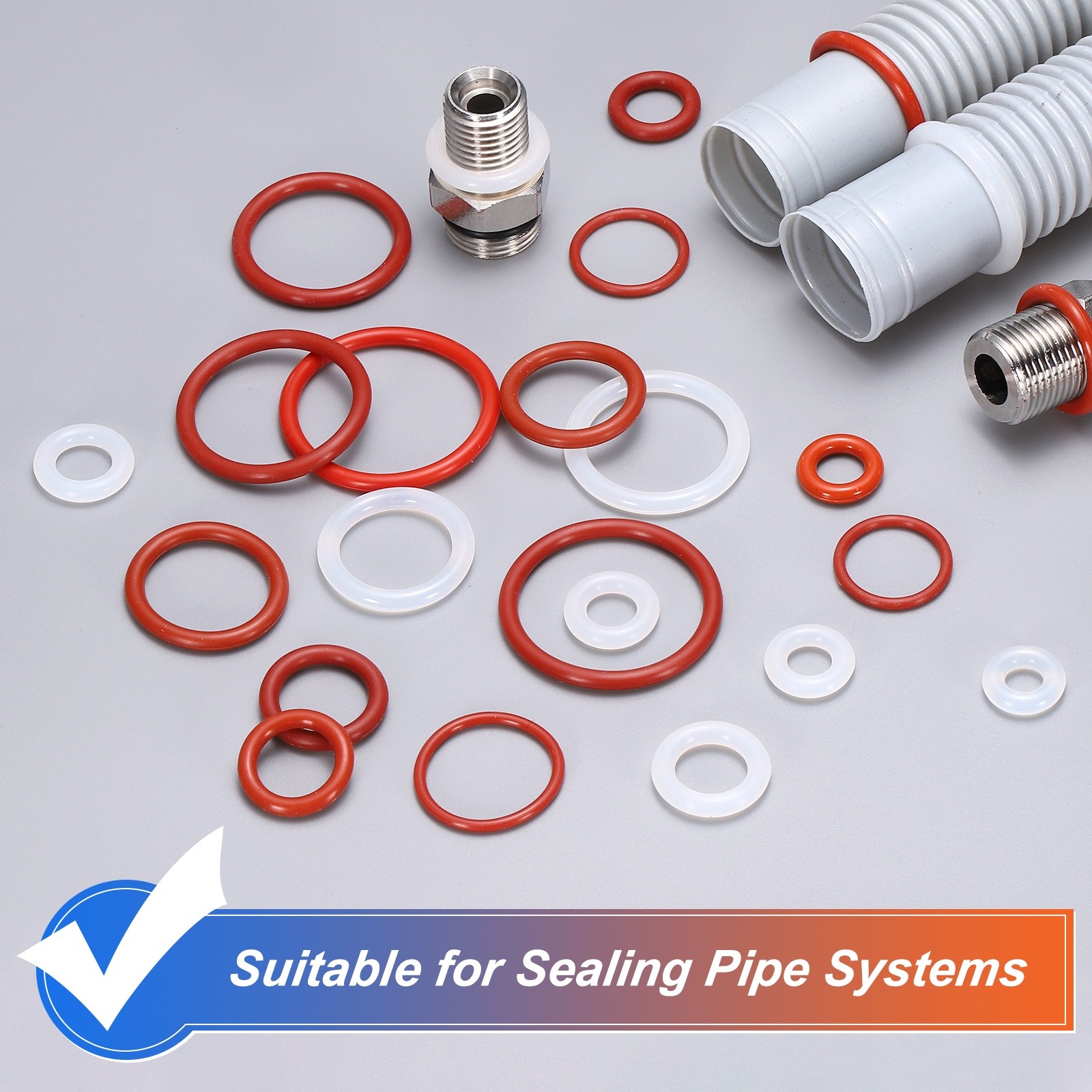 20pcs Silicone O-Ring 7x3x2mm Metric Sealing Gasket for Plumbing Red