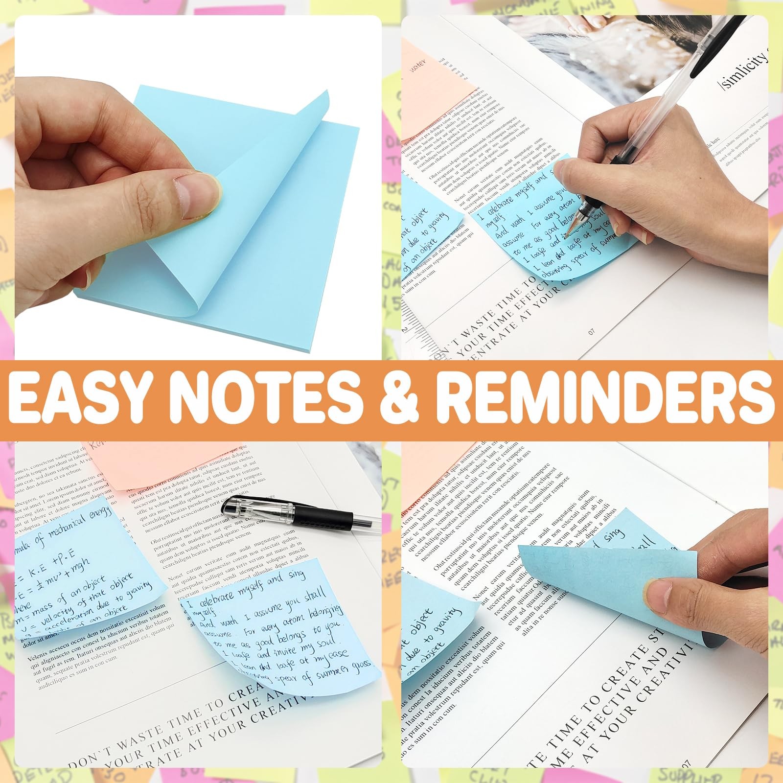 Post It Notes Pop-up, Sticky Notes, 3×3 Inches, 9 Pads, Bright Colors Self-st