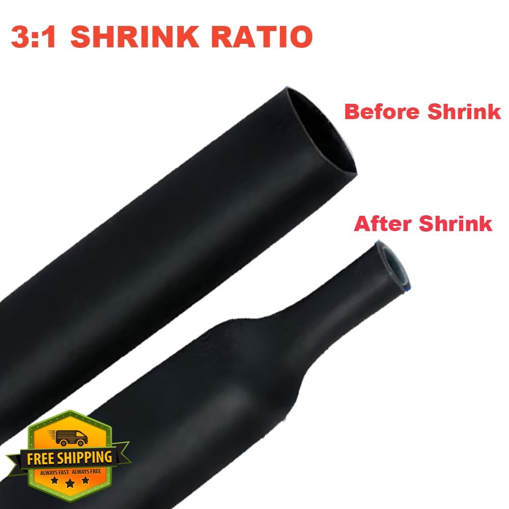 Zangboer 3/4″ Black heat shrink tubing 10Ft