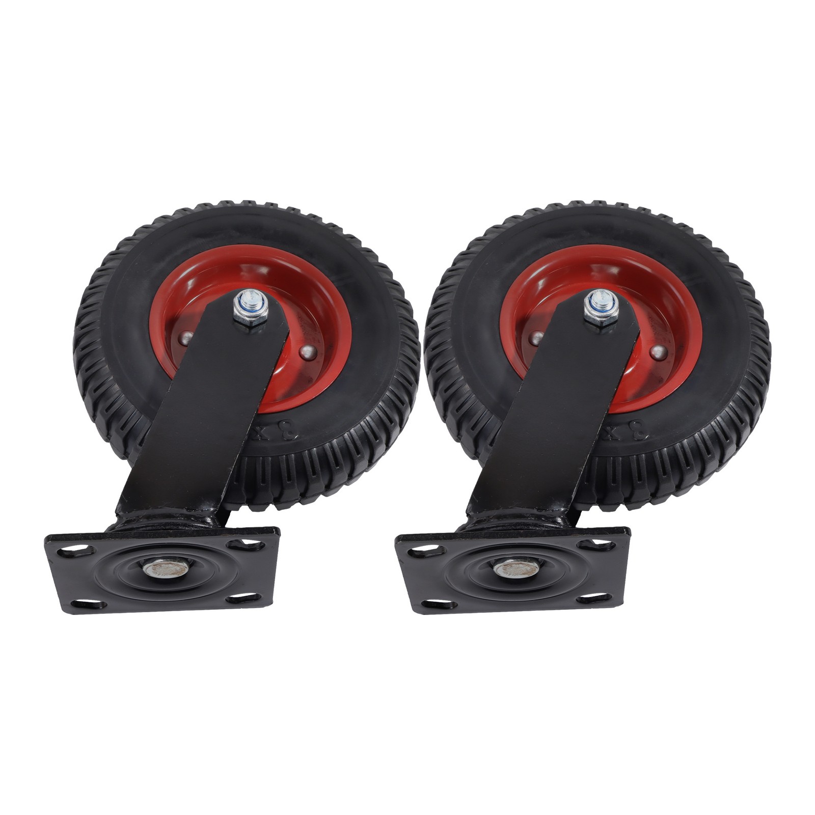 4 Pack Heavy Duty Swivel Caster Wheels 8 Inch 2 Swivel And 2 Fixed 2070Lbs