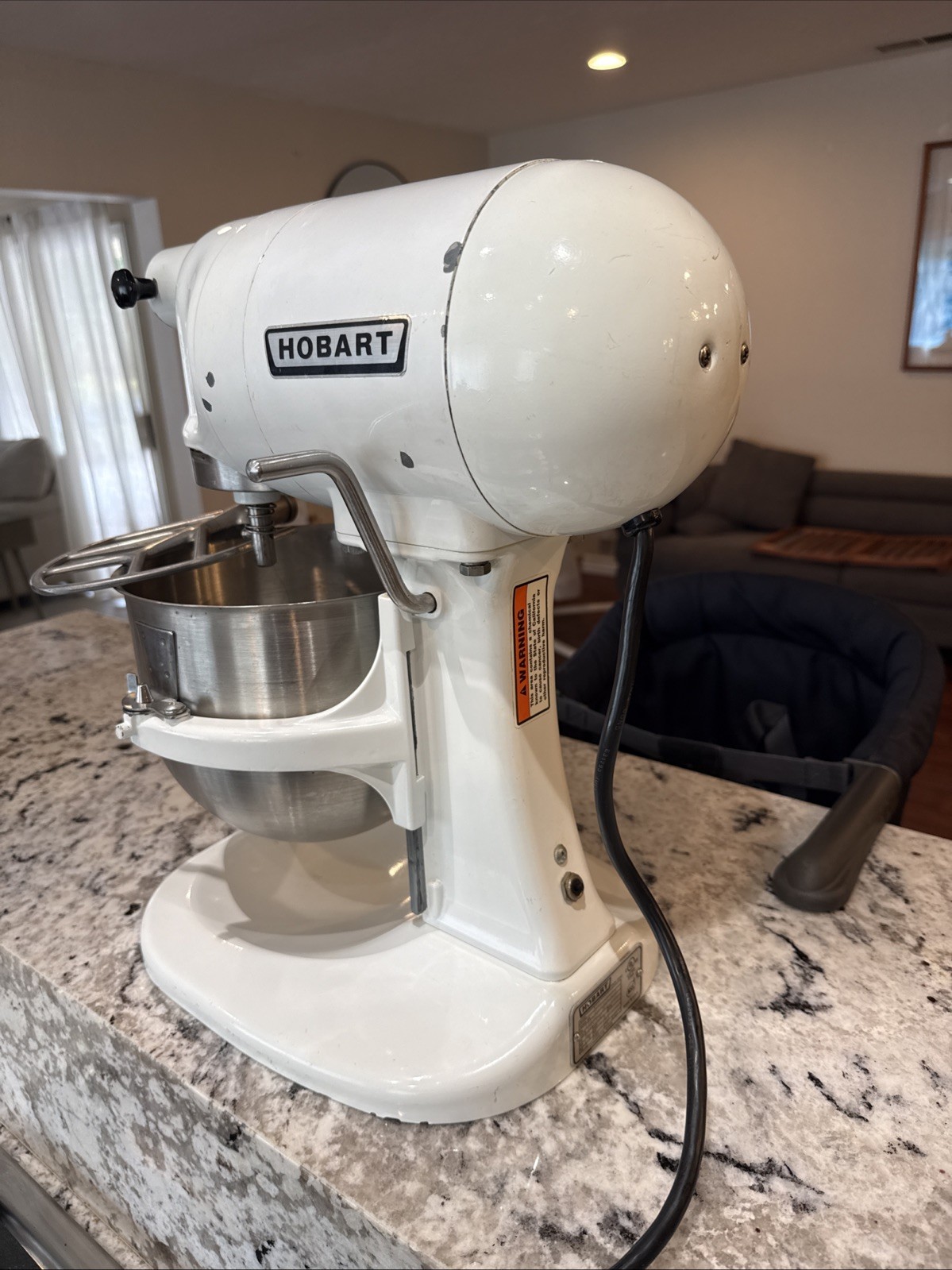 Hobart N50 Commercial Mixer WHITE Counter Top 5 Quart 3 Speed +Bowl+paddle WORKS