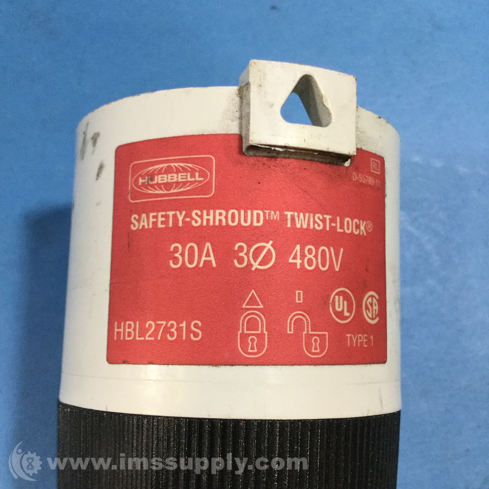 Hubbell HBL2731S 30A 480V 3P4W Locking Plug USIP