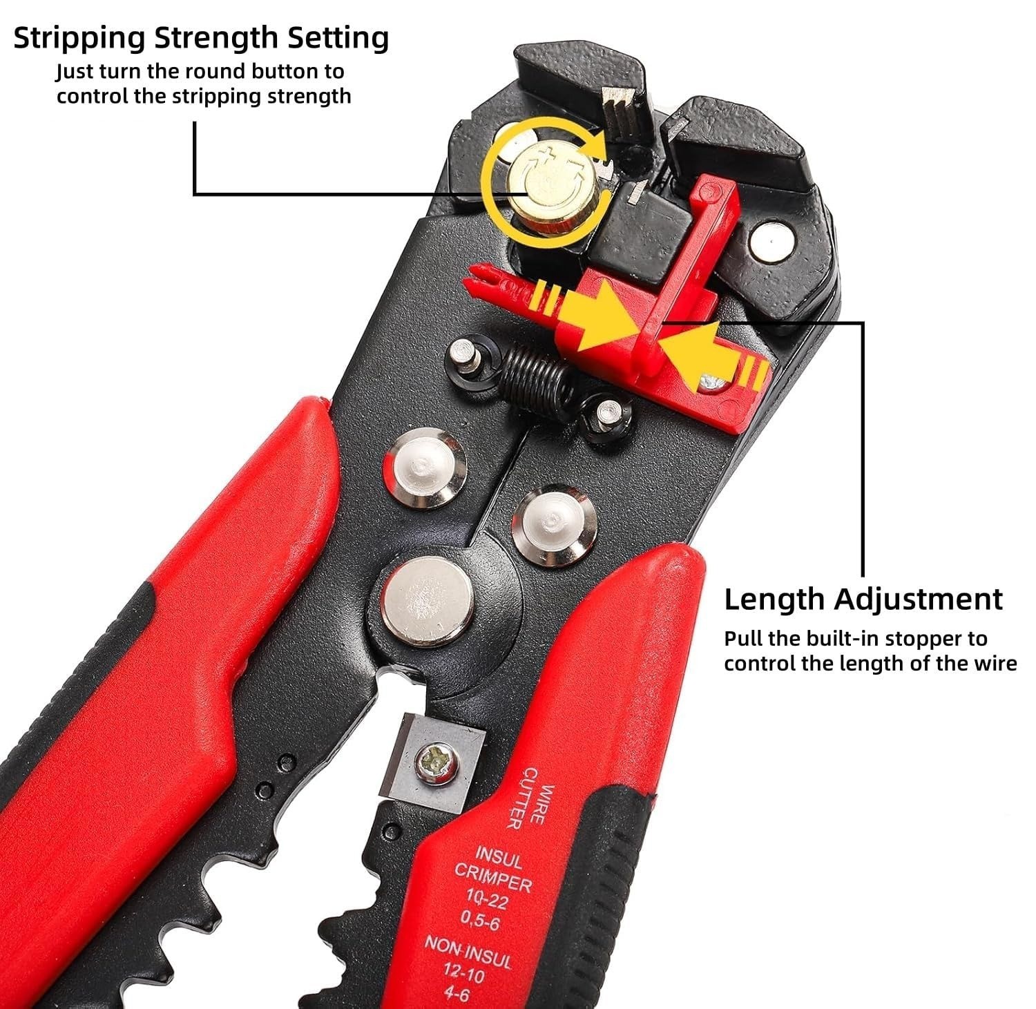 5 in 1 Self-Adjusting Wire Stripper Crimping Tool for 10-24 AWG