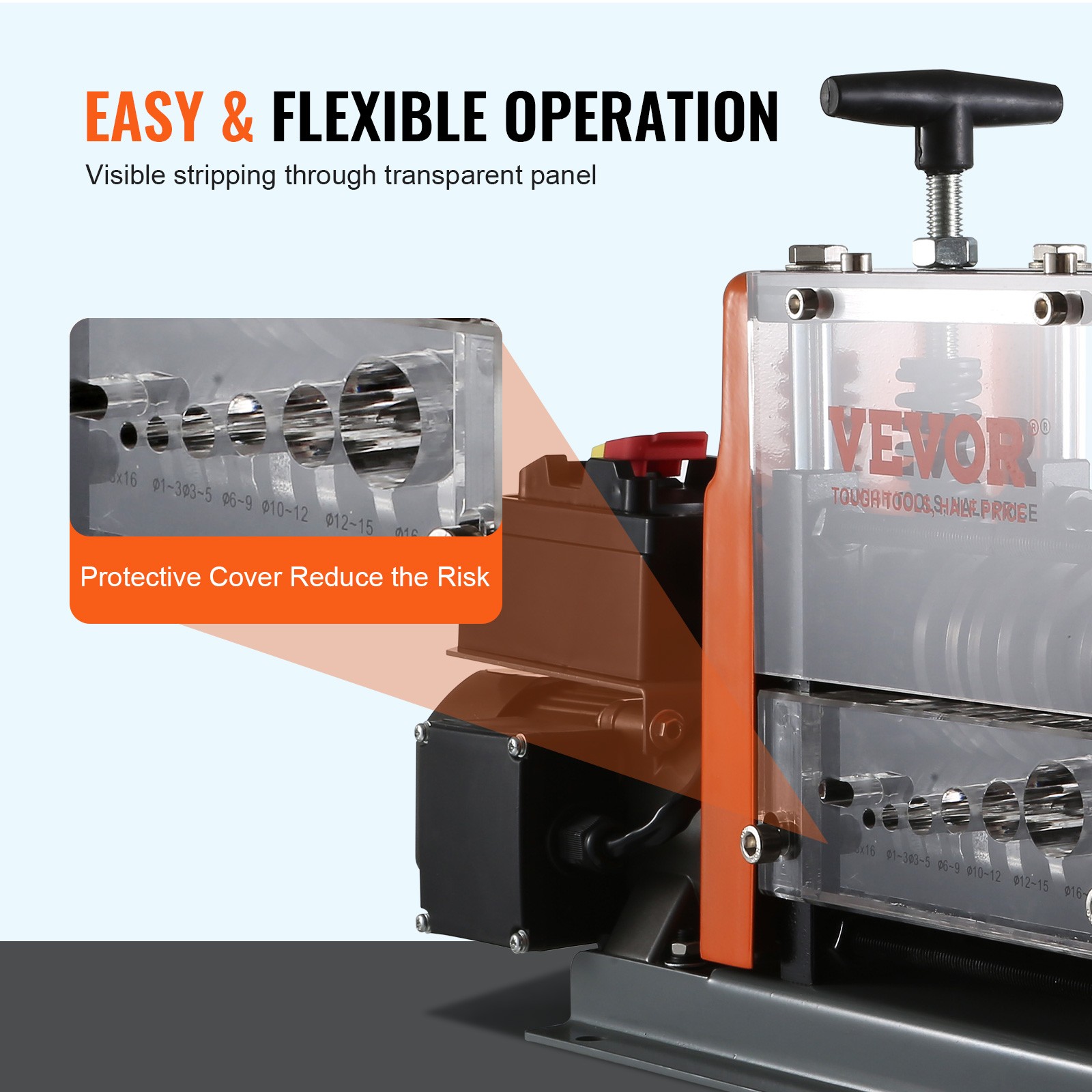 Electric Wire Stripping Machine Copper Cable Stripper 0.06»-0.98» 60 W