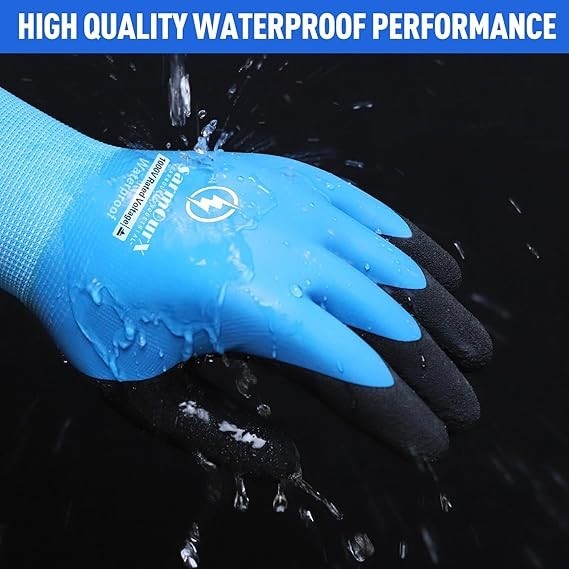 1000V High Voltage Electrical Gloves Insulated Rubber, Waterproof Non-Slip Palm