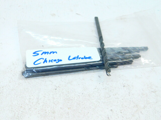 LIGHT USED 12PC CHICAGO LATROBE 5.00mm METRIC STRAIGHT SHANK TWIST DRILL .1969″