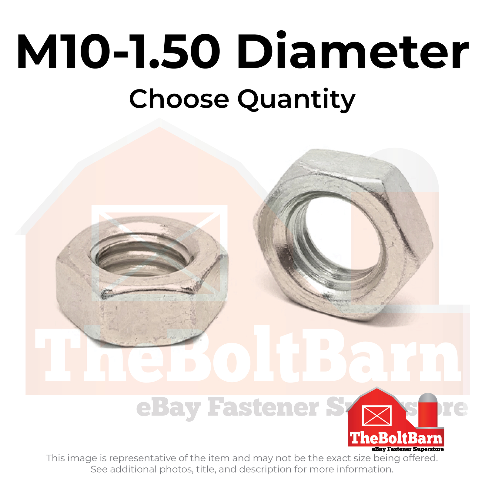 M16-1.5 A2-70 Stainless Steel Hex Jam Nuts (Pick Quantity)