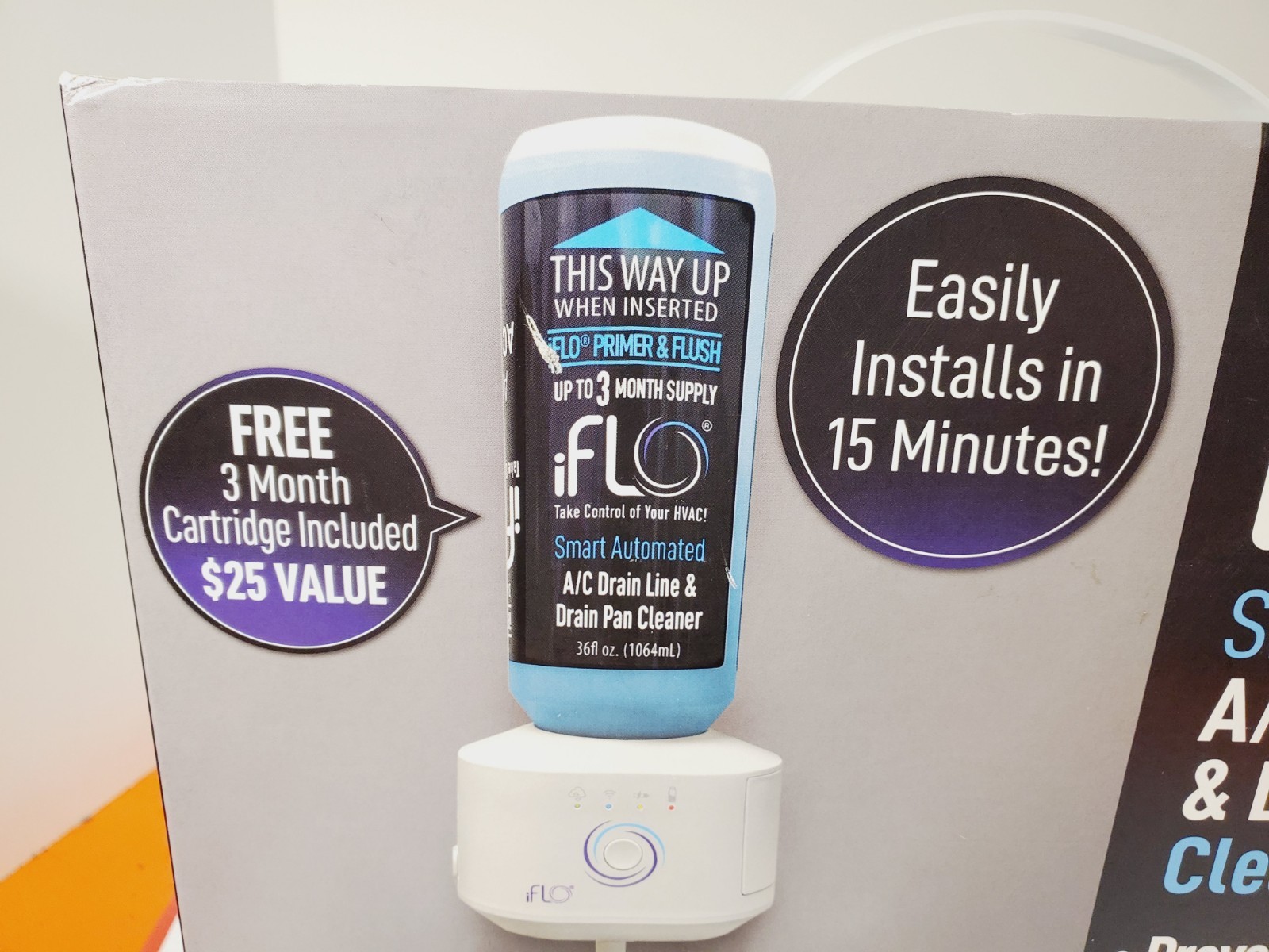 iFLO Smart Automated A/C HVAC Drain Line Cleaner System w/ 3 Month Cartridge New