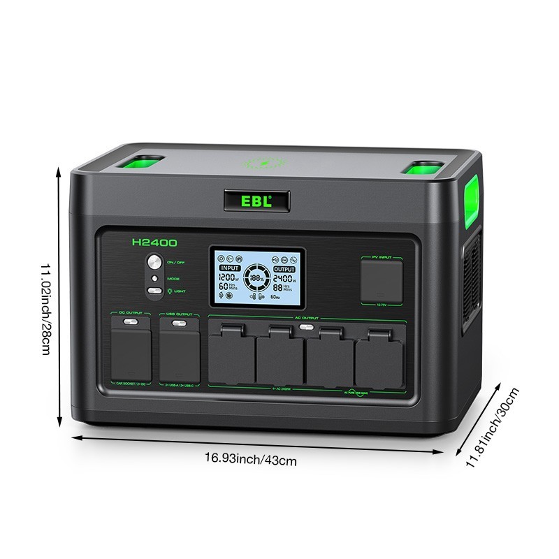 2400W 1843.2Wh Power Station Portable Solar Generator RV LiFePO4 Backup Battery