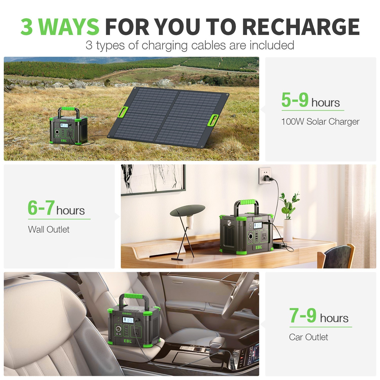 330W Portable Power Station Solar Charger 288.6WH Generator Supply Home Camping