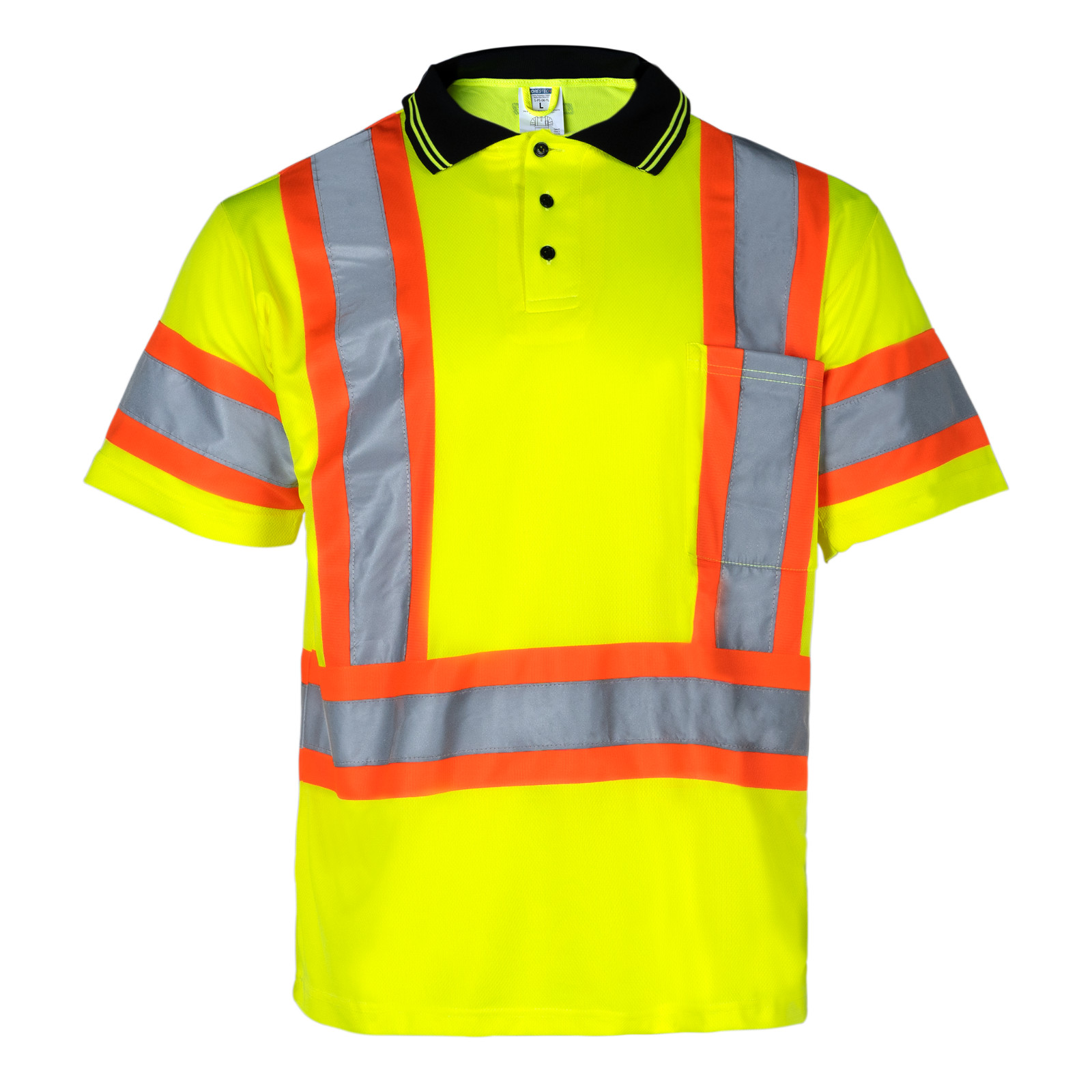 Two Tone X on Back Class 3 type R Safety Quick-Dry Polo Shirts JORESTECH