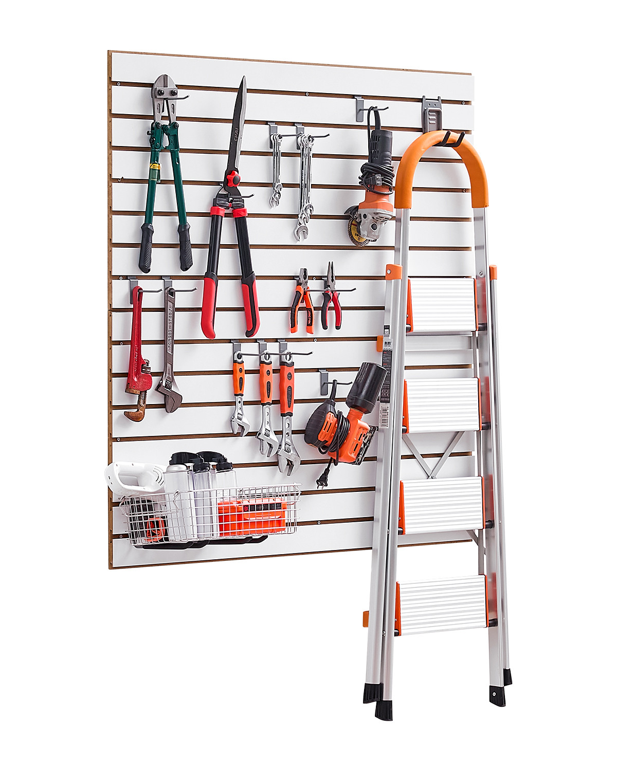 VEVOR 4 x 4 ft Slatwall Paneling MDF White Garage Slatwall with Modular Design