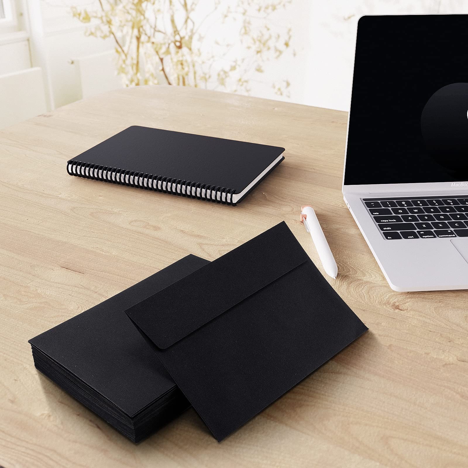 100 Pack #10 Black Business Envelopes 4.125×9.5 Inch Windowless 120GSM Paper