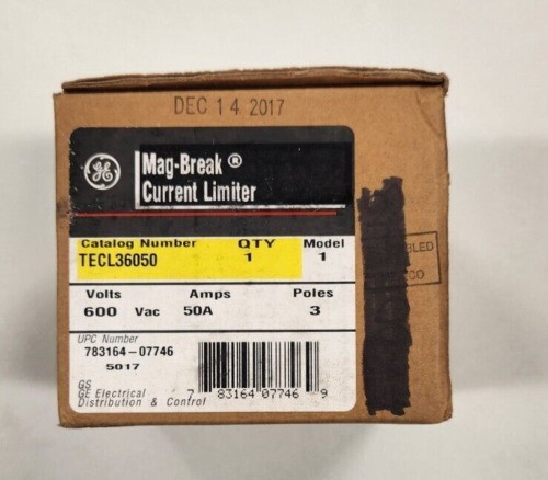 ⭐️NEW⭐️ GENERAL ELECTRIC TECL36050 NEW 50A MAG-BREAK CURRENT LIMITER TECL36050